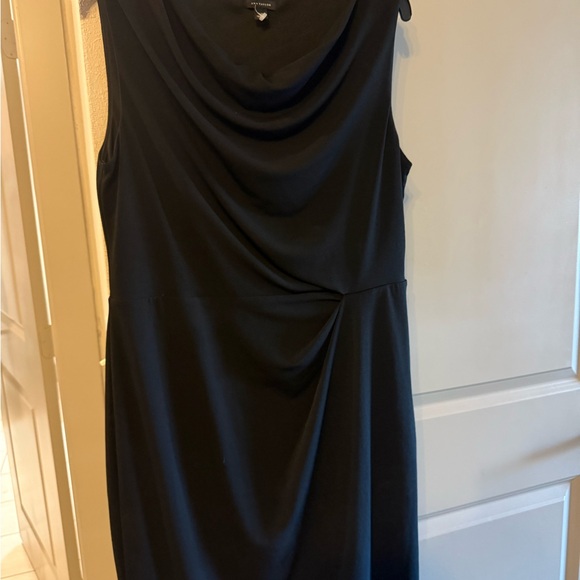 Ann Taylor Black Draped Midi Dress - Picture 2 of 9